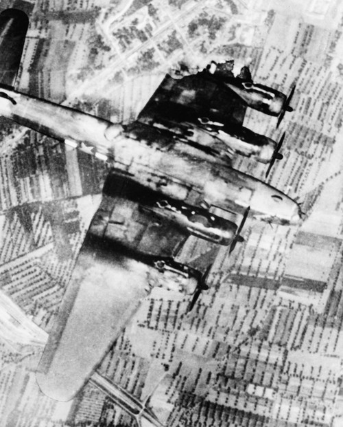 U.S. B-17 Bomber Falling After Its Wing Was Shot Off During Invasion Of Sicily. World War 2. July 1943. History - Item # VAREVCHISL037EC434