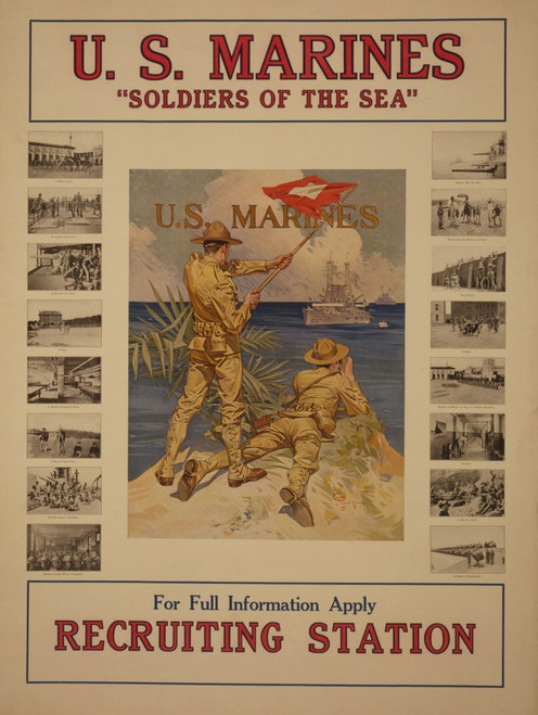 World War 1 Recruiting Poster For The U.S. Marines History - Item # VAREVCHISL043EC293 World War 1 Recruiting Poster For The U.S. Marines History - Item # VAREVCHISL043EC293