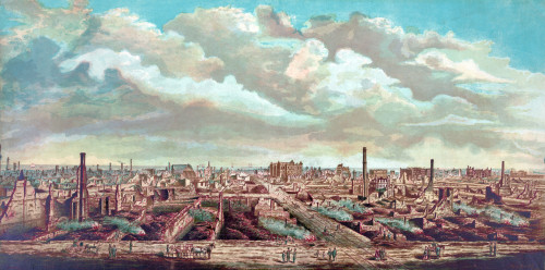Chicago. The City Of Chicago After The Fire. Watercolor Ca. 1871. History - Item # VAREVCHCDLCGCEC563