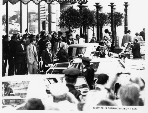Scene In San Francisco Approximately One Second After Sara Jane Moore Attempted To Assassinate President Gerald Ford On Sept. 22 1975. History - Item # VAREVCHISL029EC263