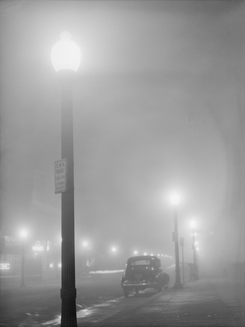 Street Lights Glow On A Foggy Night In New Bedford History - Item # VAREVCHISL033EC219