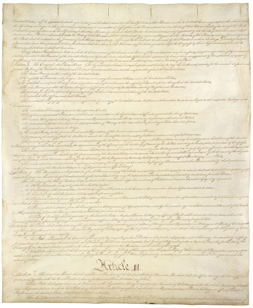 Constitution Of The United States Of America. Second Of Four Pages Of The National Archives Copy Created In The Constitutional Convention In 1787. History - Item # VAREVCHISL030EC152