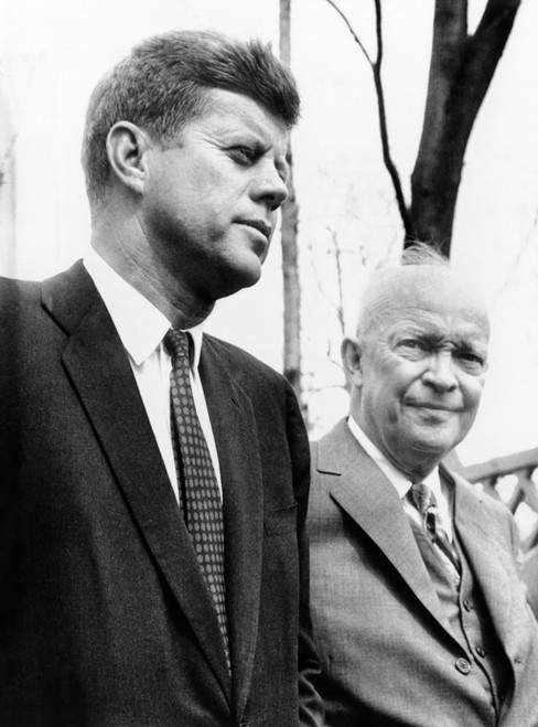 Presidents Dwight Eisenhower And John Kennedy Meet After The Failed Bay Of Pigs Invasion. Camp David History - Item # VAREVCCSUA001CS228