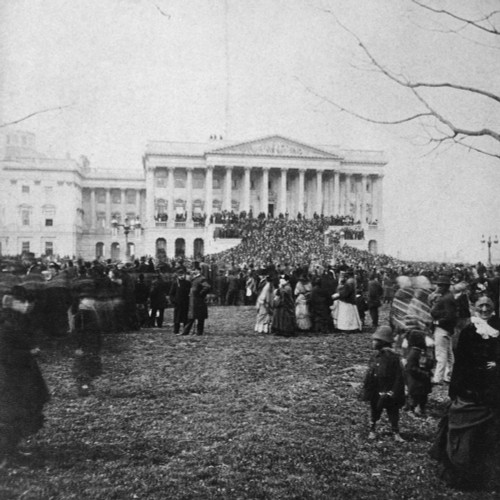 Crowd On The Lawn Of The Senate Wing Of The U.S. Capitol At Rutherford B. Hayes Inauguration. March 5 History - Item # VAREVCHISL043EC725