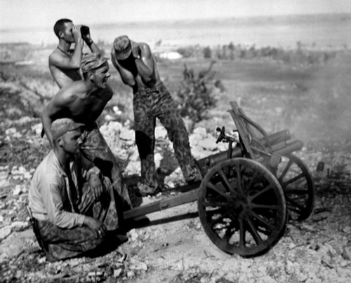 Marines Fire A Captured Japanese Mountain Gun In Garapan History - Item # VAREVCHISL036EC579