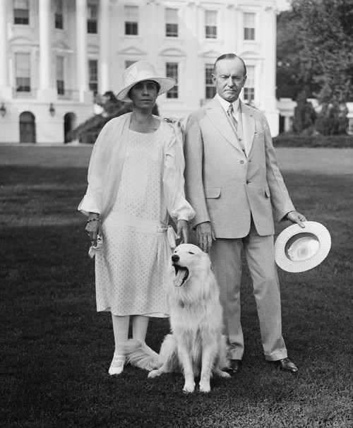 President Calvin Coolidge And Grace Coolidge With Their White Collie Rob Roy History - Item # VAREVCHISL040EC703