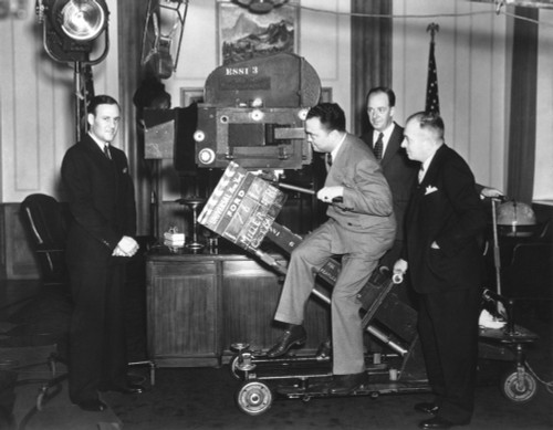 Fbi Director J. Edgar Hoover With A Newsreel Camera At Universal Studios. Clyde Tolson History - Item # VAREVCHISL037EC543