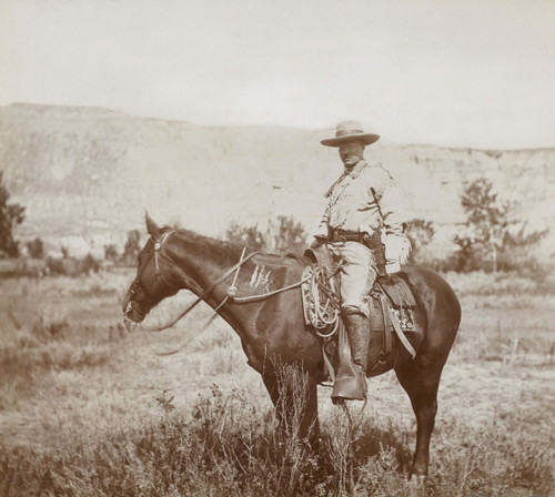 Young Theodore Roosevelt On His Favorite Hunting Pony In The Badlands Of North Dakota History - Item # VAREVCHISL044EC773
