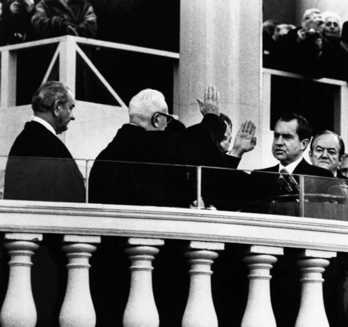 1969 Nixon Inauguration. From Left Former Us President Lyndon Johnson History - Item # VAREVCPBDRINIEC134