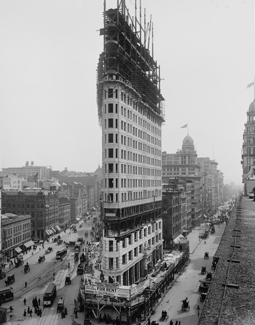 Flatiron Building During Construction In 1902. The Steel Frame Construction History - Item # VAREVCHISL021EC173