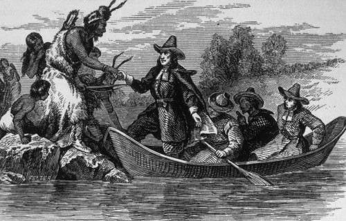 Roger Williams Landing At Providence In Narragansett Indian Country History - Item # VAREVCP4DROWIEC005 Roger Williams Landing At Providence In Narragansett Indian Country History - Item # VAREVCP4DROWIEC005