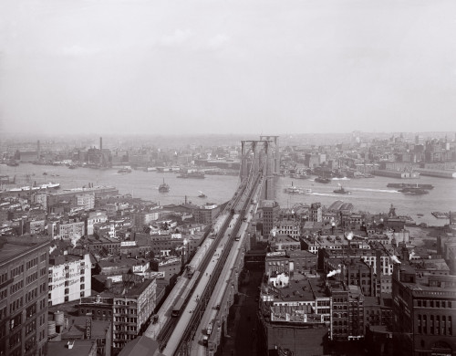 Brooklyn Bridge Viewed From Downtown Manhattan With Brooklyn In The Distance. 1903. Lc-D4-16666 History - Item # VAREVCHISL023EC012