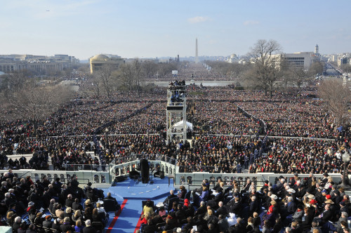 President Obama Delivers His Inaugural Address To An Estimated Crowd Of 1.8 Million. Jan. 20 2009. History - Item # VAREVCHISL026EC186