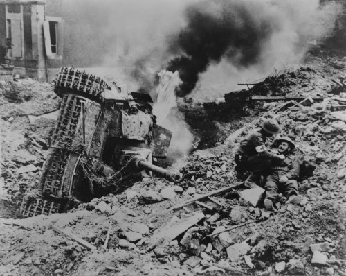 Canadian Soldier Is Attended By A Medic Near Falaise History - Item # VAREVCHISL037EC107