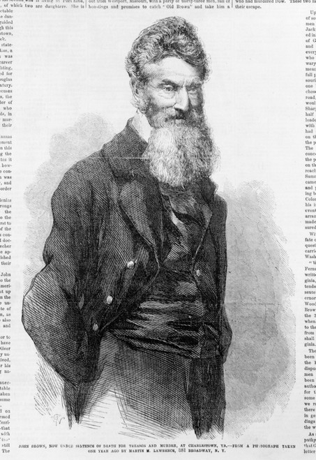 John Brown. Detail Of Front Page Of Frank Leslie'S Illustrated Newspaper With Picture Of John Brown History - Item # VAREVCHCDLCGCEC179