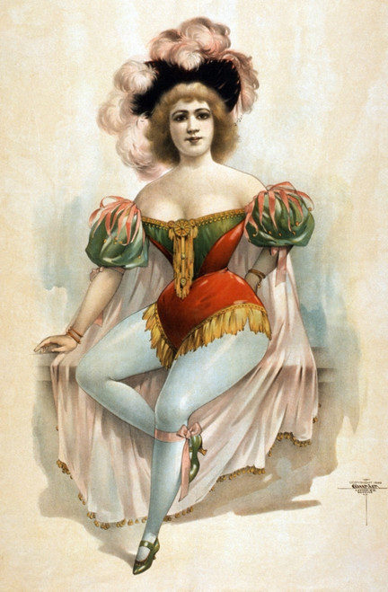 Burlesque Chorus Girl In Her Brief Costume Of Blue Tights History - Item # VAREVCHISL007EC456