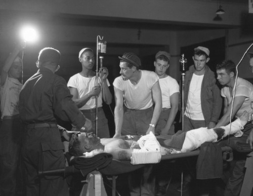 Seriously Wounded Soldier Prepped For Surgery At The 121St Evacuation Hospital History - Item # VAREVCHISL038EC176 Seriously Wounded Soldier Prepped For Surgery At The 121St Evacuation Hospital History - Item # VAREVCHISL038EC176