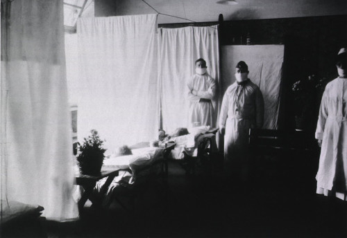 Spanish Flu Epidemic 1918-19. An Pneumonia Ward At The U. S. Army Evacuation Hospital In Prum History - Item # VAREVCHISL015EC037