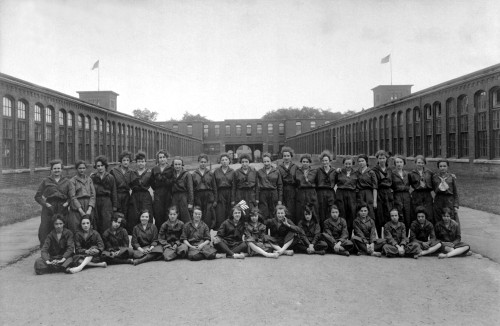 Women War Workers In Their Bloomer Work Uniforms With Sailor Suit Collars And Ties History - Item # VAREVCHISL034EC419