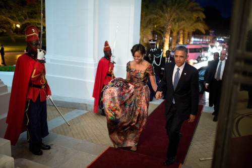 Monarch butterfly decorations are seen in the performance tent for the  State Dinner with U.S. President Barack Obama, First Lady Michelle Obama,  Mexican President Felipe Calderon and his wife Margarita Zavala at