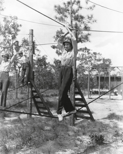 U.S. Women'S Army Corps Nurses In Basic Training. The Wacs Walk A Tight Rope On The Obstacle Course At Camp Blanding History - Item # VAREVCHISL037EC891