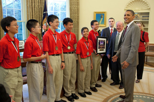 President Obama Greets Mathcounts Winners And Their Coaches In The Oval Office June 28 2010. History - Item # VAREVCHISL026EC151