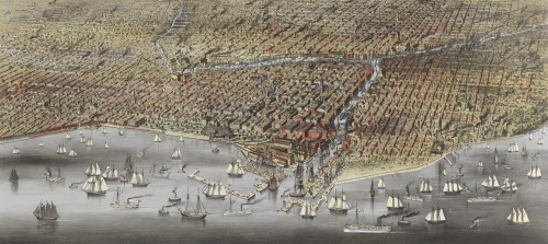 The City Of Chicago In 1874. Three Years After The Great Chicago Fire The Modern City With Brick And Stone Buildings Takes Shape. History - Item # VAREVCHISL031EC139