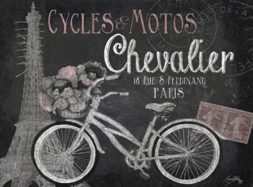 Paris Bike on Chalk Border I Poster Print by Elizabeth Medley - Item # VARPDX10603K