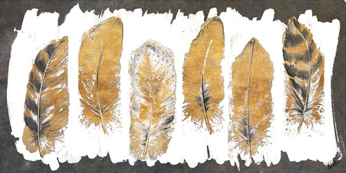 Gold Watercolor Feathers Poster Print by Patricia Pinto - Item # VARPDX11051BD