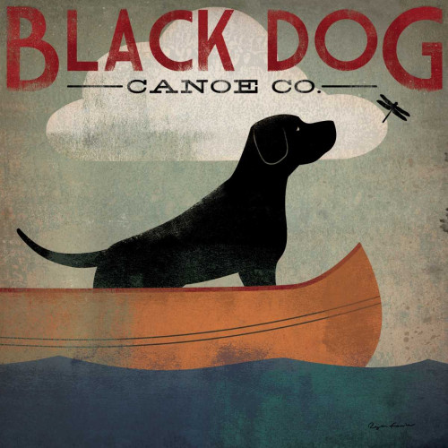 Black Dog Canoe Poster Print by Ryan Fowler