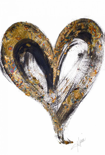 Gold and Black Heart Poster Print by Gina Ritter - Item # VARPDX12856