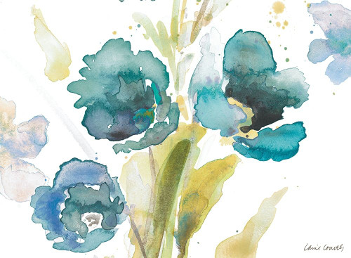 Blue Watercolor Modern Poppies II Poster Print by Lanie Loreth - Item # VARPDX11865C
