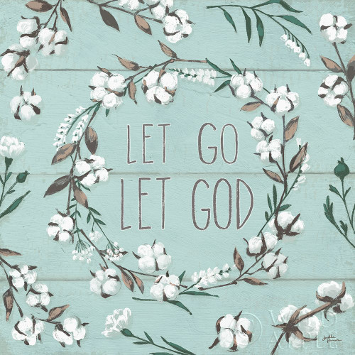 Blessed VII Mint Let Go Let God Poster Print by Janelle Penner
