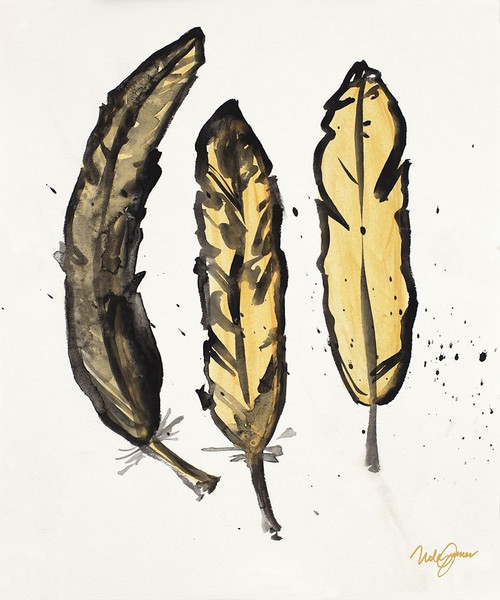 Golden Feathers I Poster Print by Nola James - Item # VARPDX12274