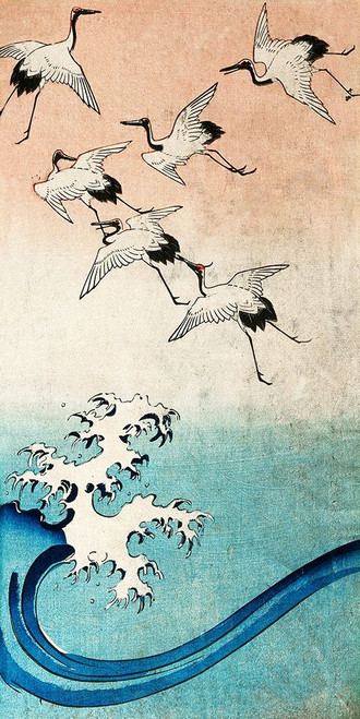 Cranes Flying Poster Print by Hiroshige Ando - Item # VARPDX2HI4373