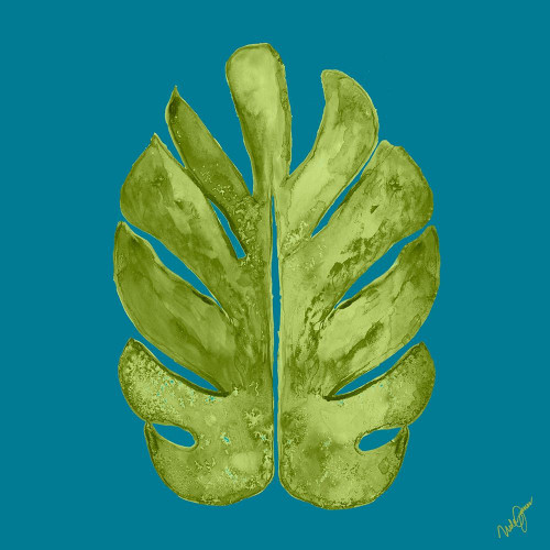 Leaf On Teal I Poster Print by Kat Papa - Item # VARPDX11571AE