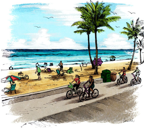 Boardwalk Scene in Color I Poster Print by Lanie Loreth - Item # VARPDX12921A