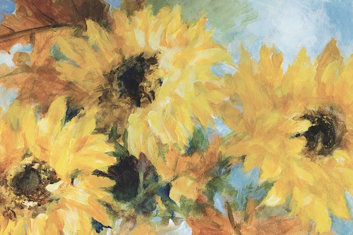 Quiet Breezy Sunflowers Poster Print by Lanie Loreth