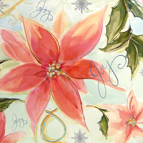 Joy Watercolor Poinsettia Poster Print by Diannart - Item # VARPDX13002LA