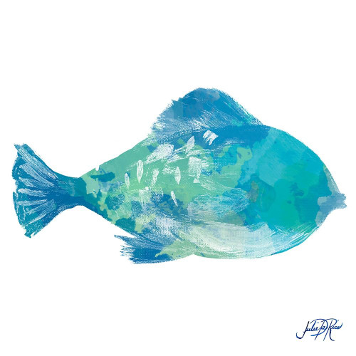 Watercolor Fish in Teal II Poster Print by Julie DeRice - Item # VARPDX10749B