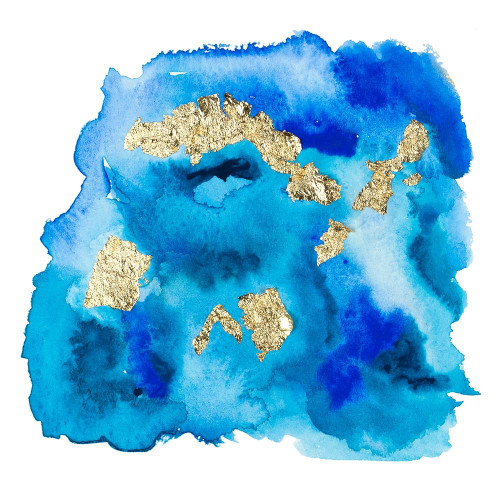 Gold Flake Blue Poster Print by B. Danelle - Item # VARPDX13631A