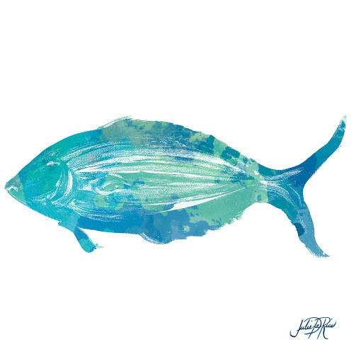 Watercolor Fish in Teal I Poster Print by Julie DeRice - Item # VARPDX10748B