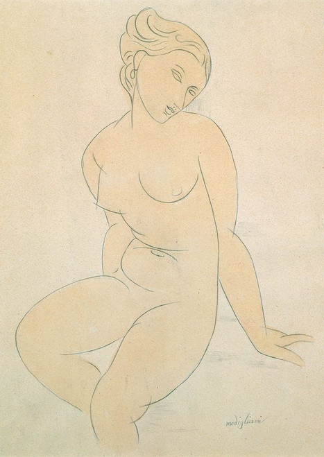 Seated Female Nude Poster Print by Modigliani Amedeo - Item # VARPDX3AM4482