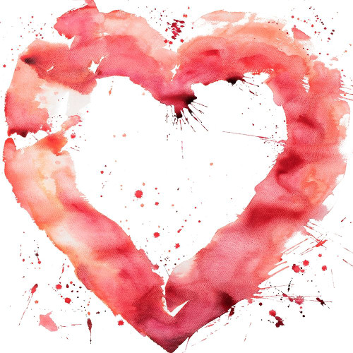 WATERCOLOR ABSTRACT HEART Poster Print by Atelier B Art Studio - Item # VARPDXBEGMIS102