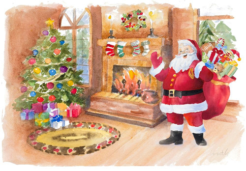 Santas Fireplace Poster Print by Lanie Loreth - Item # VARPDX12809A