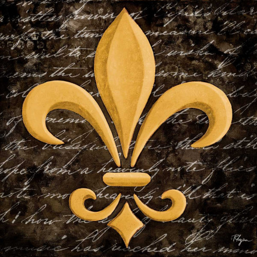 Scripted Gold Fleur de lis I Poster Print by Vivien Rhyan - Item # VARPDX10242A