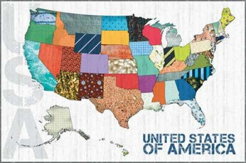 US Map Kids Poster Print by Lauren Gibbons - Item # VARPDXGLRC126A