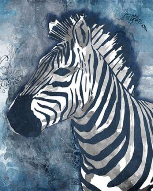 Grey Blue Zebra Poster Print by OnRei - Item # VARPDXONRC097C