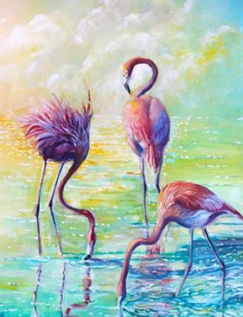 Flamingo Family 1 Poster Print by Lisa Colberg - Item # VARPDXLNRC001A