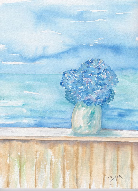 Coastal Hydrangea Ocean View Poster Print by Beverly Dyer - Item # VARPDXBDRC167